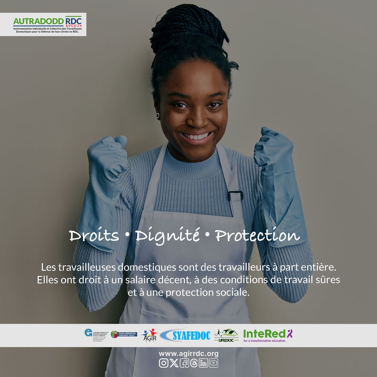 agir_rdc's tweet photo. Les travailleuses domestiques sont de vraies pros.
Elles méritent salaire décent, sécurité au travail, protection sociale.
🔹 Reconnaissons‑les
🔹 Respectons leurs droits
🔹 Agissons maintenant
#TravailleusesDomestiques #SalaireDécent #TravailDécent #AUTRADODD https://t.co/hHl9ztKXLi