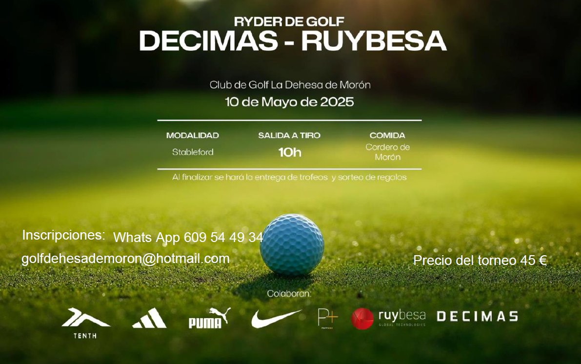 El próximo 10/5/2025 torneo de golf con importantes patrocinadores, premios y regalos.