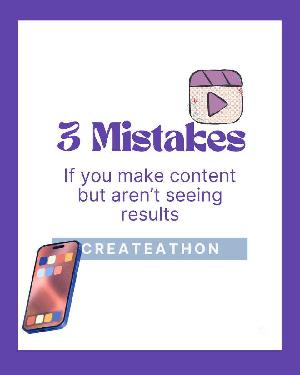 createathonn's tweet image. Creating content but not seeing results? Here are 3 mistakes that might be holding you back , let’s fix them!