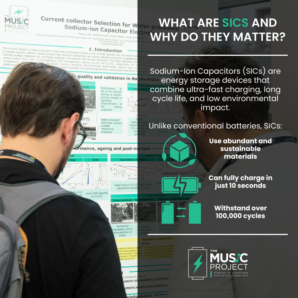 ⚡ What if energy storage charged in 10 seconds, lasted 100,000+ cycles, and was made from eco-friendly materials?

That’s the promise of #SodiumIonCapacitors (SICs).
A strategic alternative to lithium.
#MUSICproject #EnergyStorage