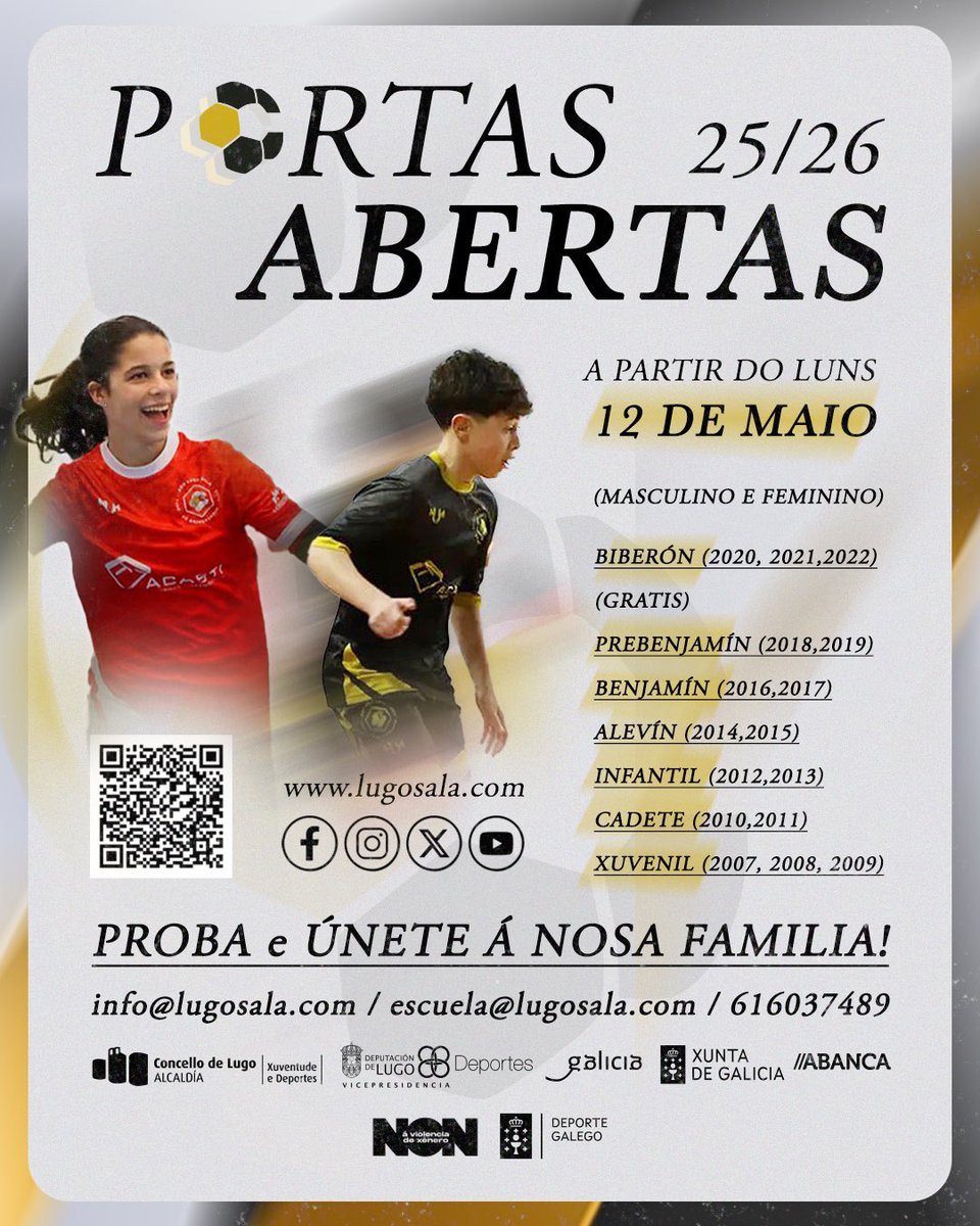🚪A #EscolaLugoSala abre as súas PORTAS un ano máis! 

🤓 Proba en Lugo Sala para coñecer a nosa metodoloxía de traballo e pasa a formar parte da nosa familia. 

👉 Xornadas GRATUÍTAS 

🔗 lc.cx/MsaPNb

#SigamosOCamiño