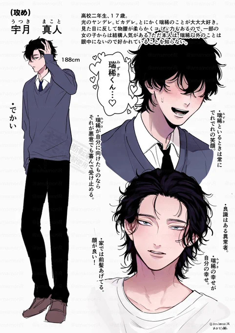 2人の設定画です! #創作BL 