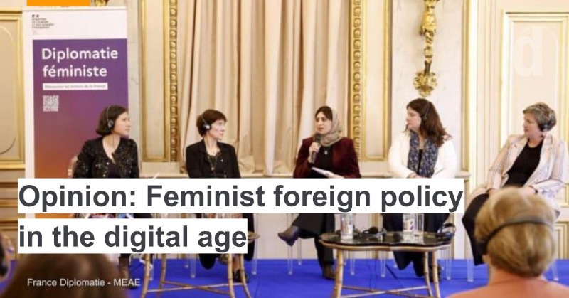 devex's tweet photo. At the launch of France's new feminist foreign policy strategy, UN Women and a Syrian civil society group discussed the intersection of gender, digital governance, and peacebuilding: https://t.co/EjGx1AnHtB
#Sponsored by @UN_Women
#CtrlShiftEquality #TechForEquality