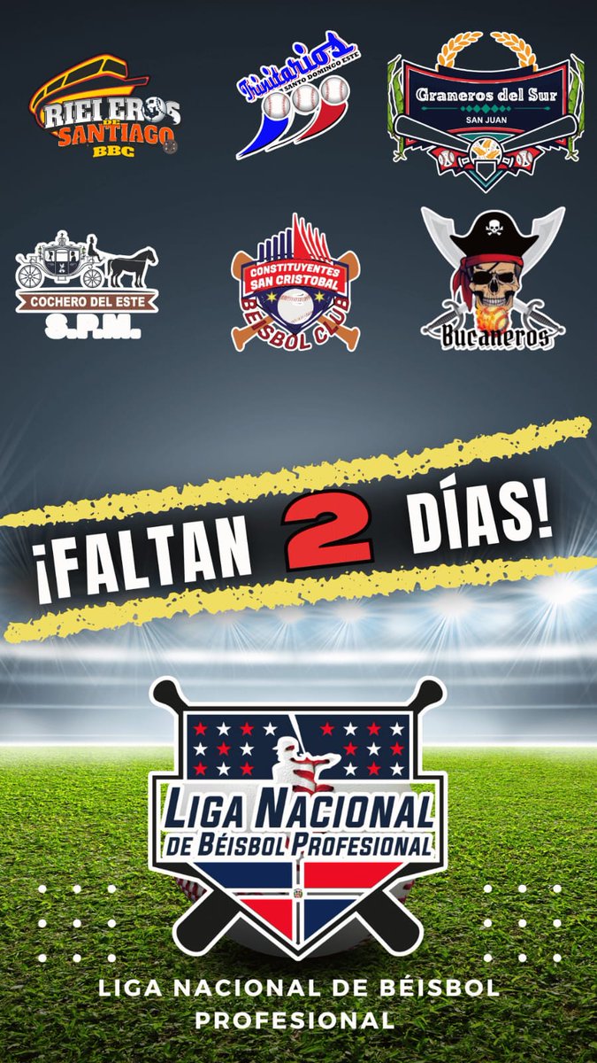 Elreydelaradio's tweet photo. El béisbol une al país!!!.

Faltan 2 días para la apertura de la Liga Nacional de Béisbol.

#JuntosHaremosHistoria https://t.co/ILCeMQXu5Z