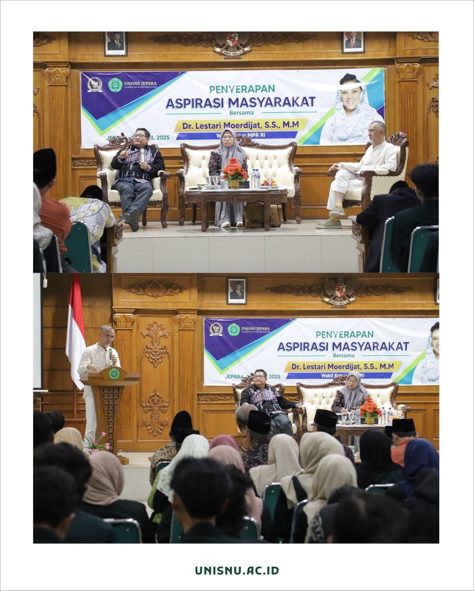 Diskusi Keren tentang Ratu Kalinyamat sebagai pejuang tangguh dari Jepara &amp; Peresmian Coner Ratu Kalinyamat UNISNU JEPARA.

Kamis, 24 April 2025

#UnisnuJepara #LestariMoerdijat #MPRRI