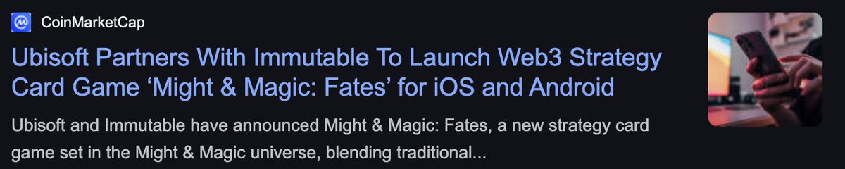 Ubisoft experimenting with Web3? 

That’s a win

Might &amp; Magic already feels way more alive than Champions Tactics.

IP + Soul matters.

Assassin’s Creed or Far Cry on-chain in a few years.

Step by step.