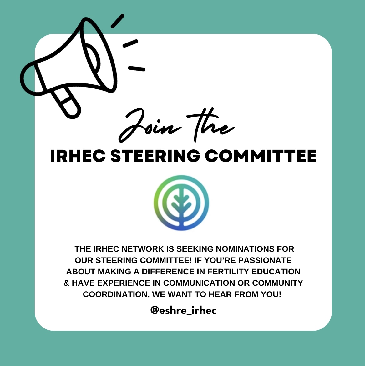 IRHEC (@eshre_irhec) on Twitter photo 🌟Exciting Opportunity!
We’re looking for someone to co-lead our communication group. Apply by the 14th May 2025! Contact randi.lykke-sylvest@regionh.dk for more info.
Join us in shaping the future of IRHEC!
#IRHEC #FertilityEducation #eshre 🌟Exciting Opportunity!
We’re looking for someone to co-lead our communication group. Apply by the 14th May 2025! Contact randi.lykke-sylvest@regionh.dk for more info.
Join us in shaping the future of IRHEC!
#IRHEC #FertilityEducation #eshre