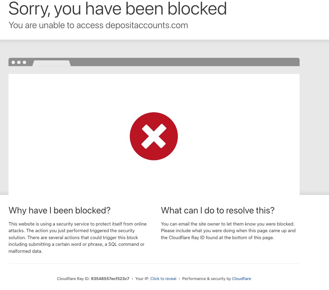 willjohnsnow's tweet photo. @DepositAccounts is your site working ok? I'm seeing this. I'm based in Europe, do you geo-fence access? https://t.co/OmWVgCtsB2