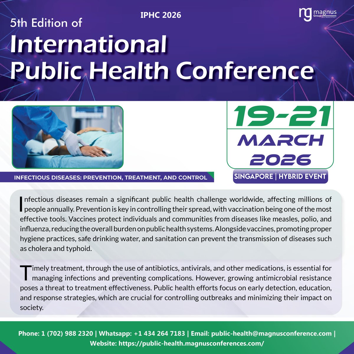 International Public Health Conference (@iphc_conference) on Twitter photo Call for Abstracts! Join us at the <a href="/IPHC_Conference/">International Public Health Conference</a> organized by @Magnus_group for the impactful scientific session on Infectious Diseases: Prevention, Treatment, and Control. Submit your abstract today and be a part of global conference
Details: public-health.magnusconferences.com
#IPHC2026 Call for Abstracts! Join us at the <a href="/IPHC_Conference/">International Public Health Conference</a> organized by @Magnus_group for the impactful scientific session on Infectious Diseases: Prevention, Treatment, and Control. Submit your abstract today and be a part of global conference
Details: public-health.magnusconferences.com
#IPHC2026