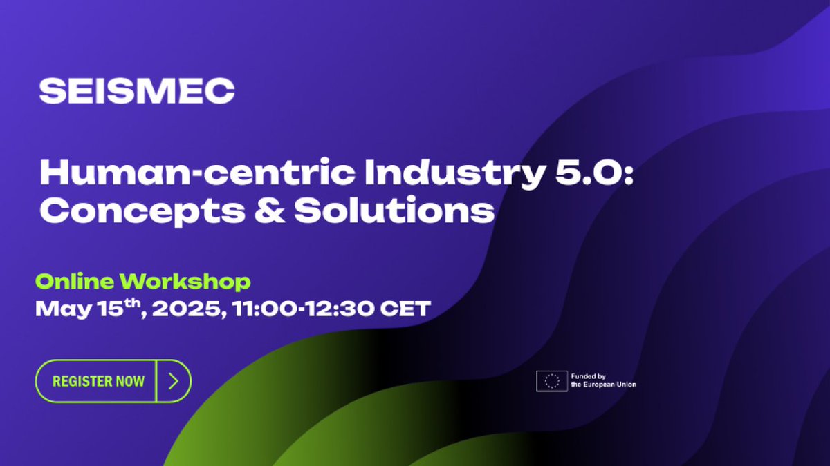 SEISMEC Workshop

May 15th – save the date! Our sister project SEISMEC organizes Online Workshop: Human Centric Industry 5.0 – Concepts and Solutions.

Details and registration:
linkedin.com/events/humance…