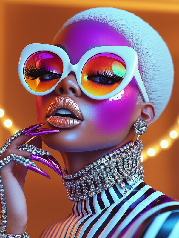 DWA_Factory's tweet photo. ❤️ Neon Diva in Futuristic Glow | Digital Wall Art
Futuristic woman with chrome lips, glitter nails, and bold sunglasses in neon lighting.

#FuturisticFashionArt #NeonGlamLook #ChromeLipsQueen #DigitalWallArtFactory #BuyDigitalArt #DownloadHighResArt

Related https://t.co/TM1hJ6ghgc