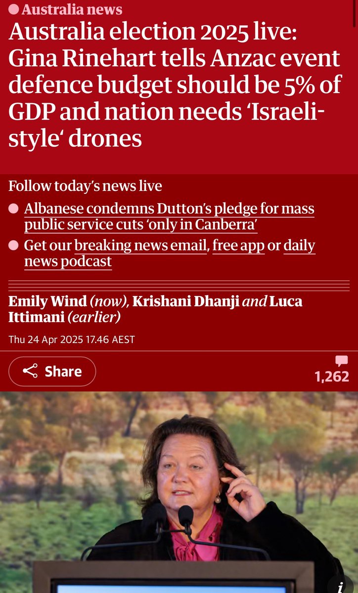 Sorry Gina, billionaires like you should not dictate govt policy or what money should be spent on. Now please kindly fuck off, and take your mates Clive Palmer et al with you.

#Auspol
#AusVotes2025