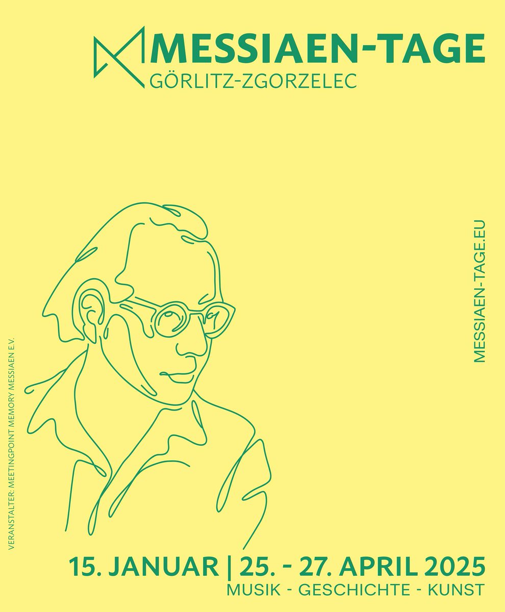 Uwaga: ciekawe wydarzenie na horyzoncie! W najbliższy piątek (25 IV) w Zgorzelcu rozpoczynają się Dni Messiaena 2025. Partnerem przedsięwzięcia jest Fundacja Pamięć, Edukacja, Kultura - Stalag VIII A Görlitz, z którą współpracujemy w ramach Sieci „Liga Pamięci Jenieckiej”.