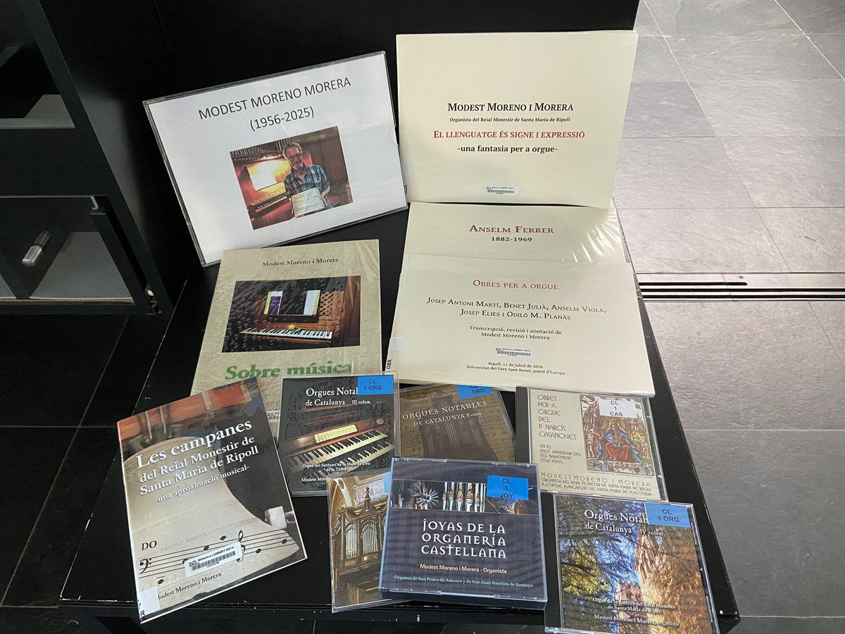 El personal de la biblioteca Lambert Mata de Ripoll, lamentem la mort de l’organista ripollès, Modest Moreno i Morera. Descansi en pau.