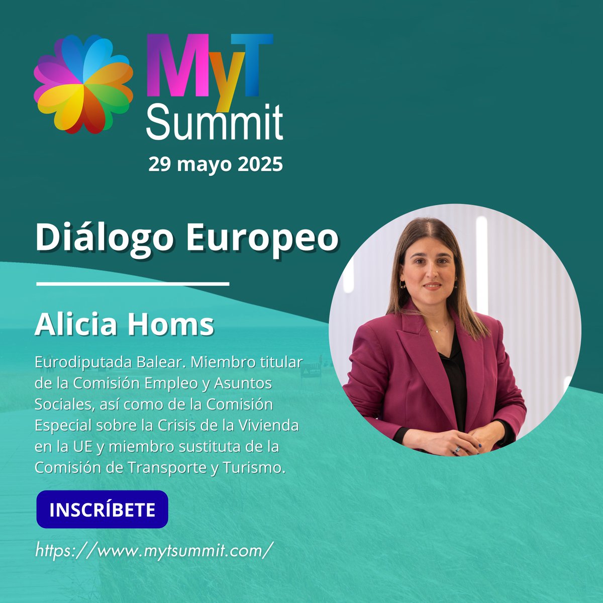 📢 El 29 de mayo celebramos la VI edición de #MyTSummit2025 en el GPRO Valparaíso, Mallorca.
Nos acompañará la eurodiputada Alícia H. para abordar el nuevo diálogo europeo en turismo y sostenibilidad.
🔗 Inscríbete: mytsummit.com