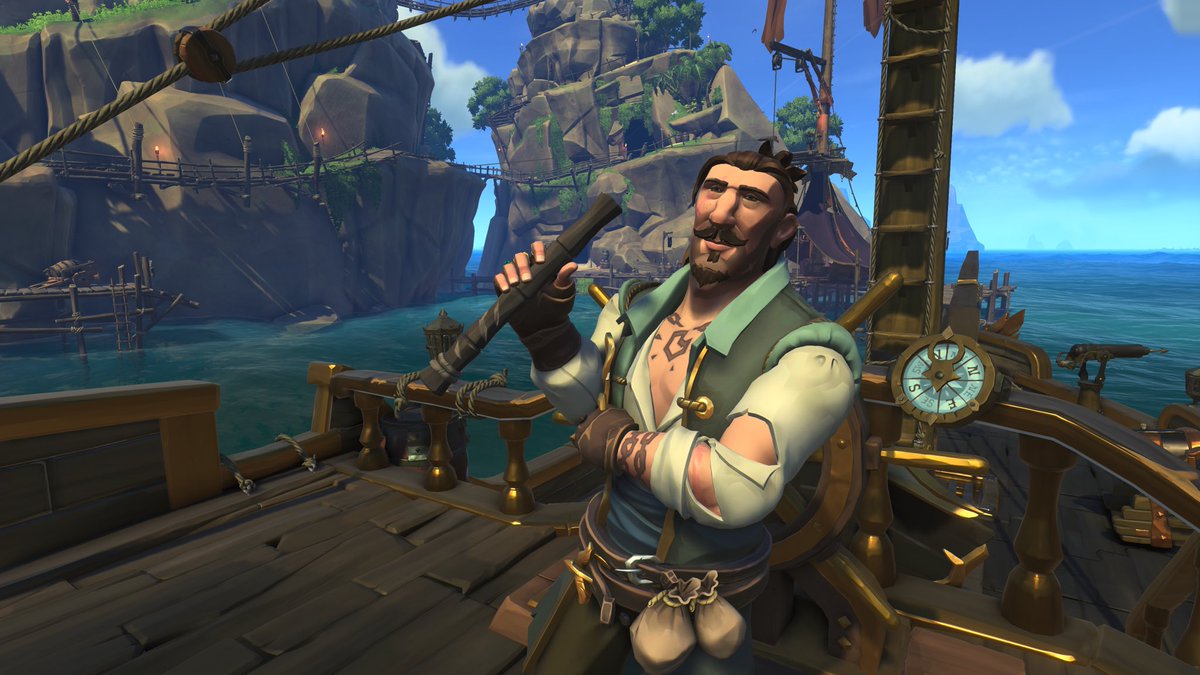 Pyronithious's tweet image. Did not get the mustache but I can live with that #SeaOfThieves