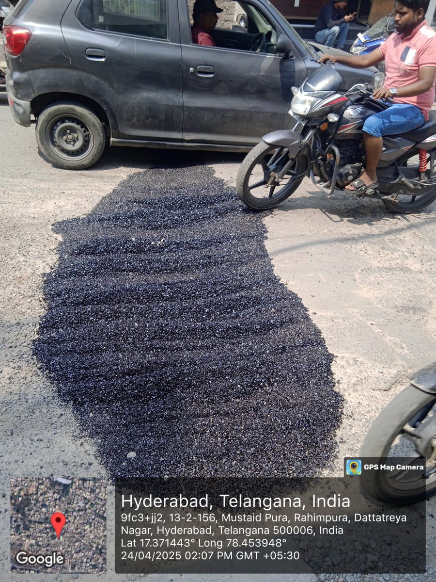 AE_mangalhat's tweet photo. @APuranapool @GHMCOnline @ZC_Khairatabad @gadwalvijayainc Attended potholes filling from puranapul to haradarwaza on karwan road https://t.co/b9Mhdrq2RP