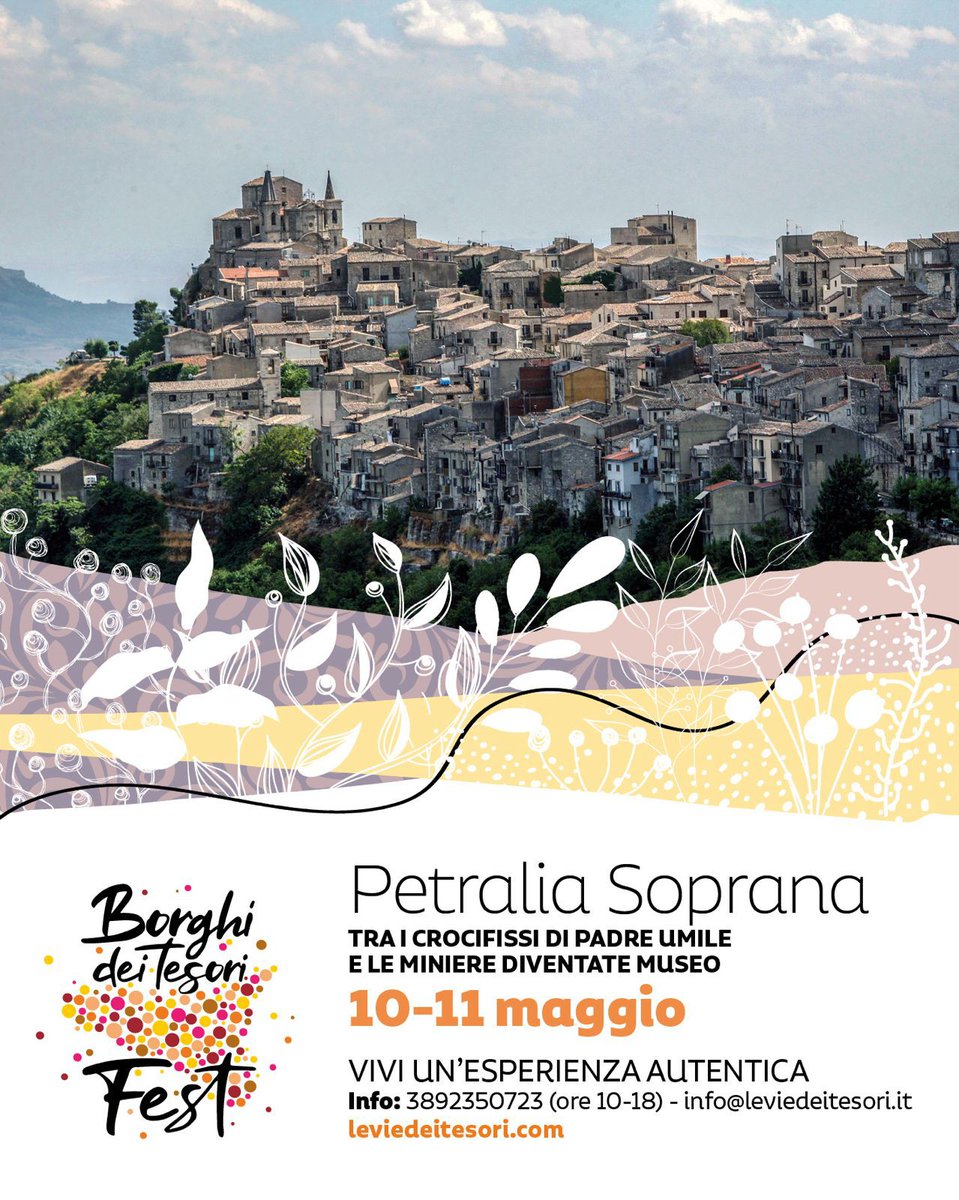 Visit Sicily (@visitsicilyop) on Twitter photo Il Museo Sottosale di Borgo Raffo a #PetraliaSoprana <a href="/LeViedeiTesori/">Le Vie dei Tesori</a> il 9, 10 e 11 maggio si animeranno di eventi e visite.
L'occasione per salutare la #primavera alla scoperta delle bellezze dei nostri luoghi.
Info 366 387 8751.
museosottosale.it Il Museo Sottosale di Borgo Raffo a #PetraliaSoprana <a href="/LeViedeiTesori/">Le Vie dei Tesori</a> il 9, 10 e 11 maggio si animeranno di eventi e visite.
L'occasione per salutare la #primavera alla scoperta delle bellezze dei nostri luoghi.
Info 366 387 8751.
museosottosale.it