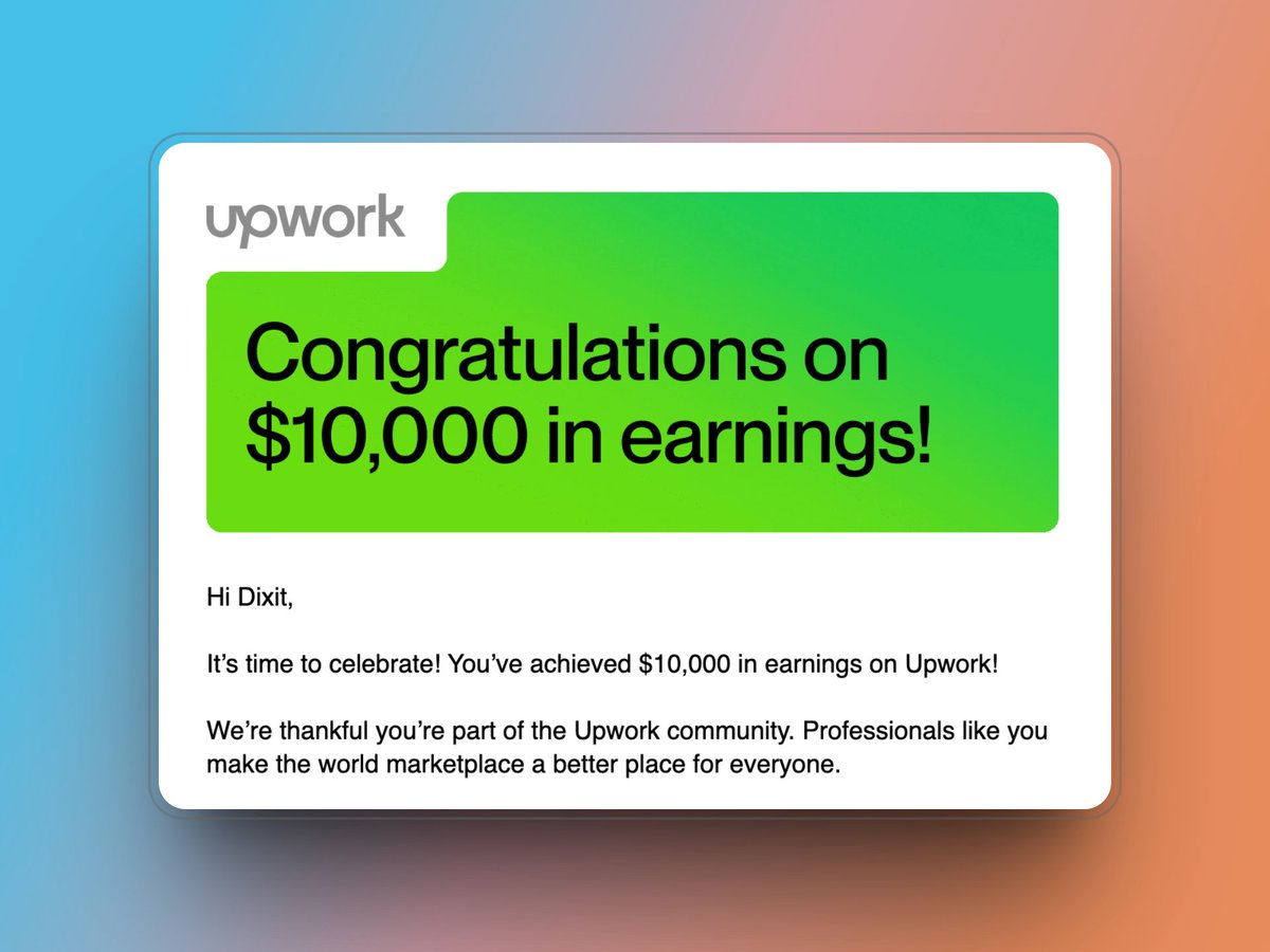 What started as a side hustle turned into a full-fledged freelance journey. 

Grateful for every project, every client, and every late night spent learning and growing.

This isn’t just about the money - it’s about persistence, consistency, and staying true to the craft.