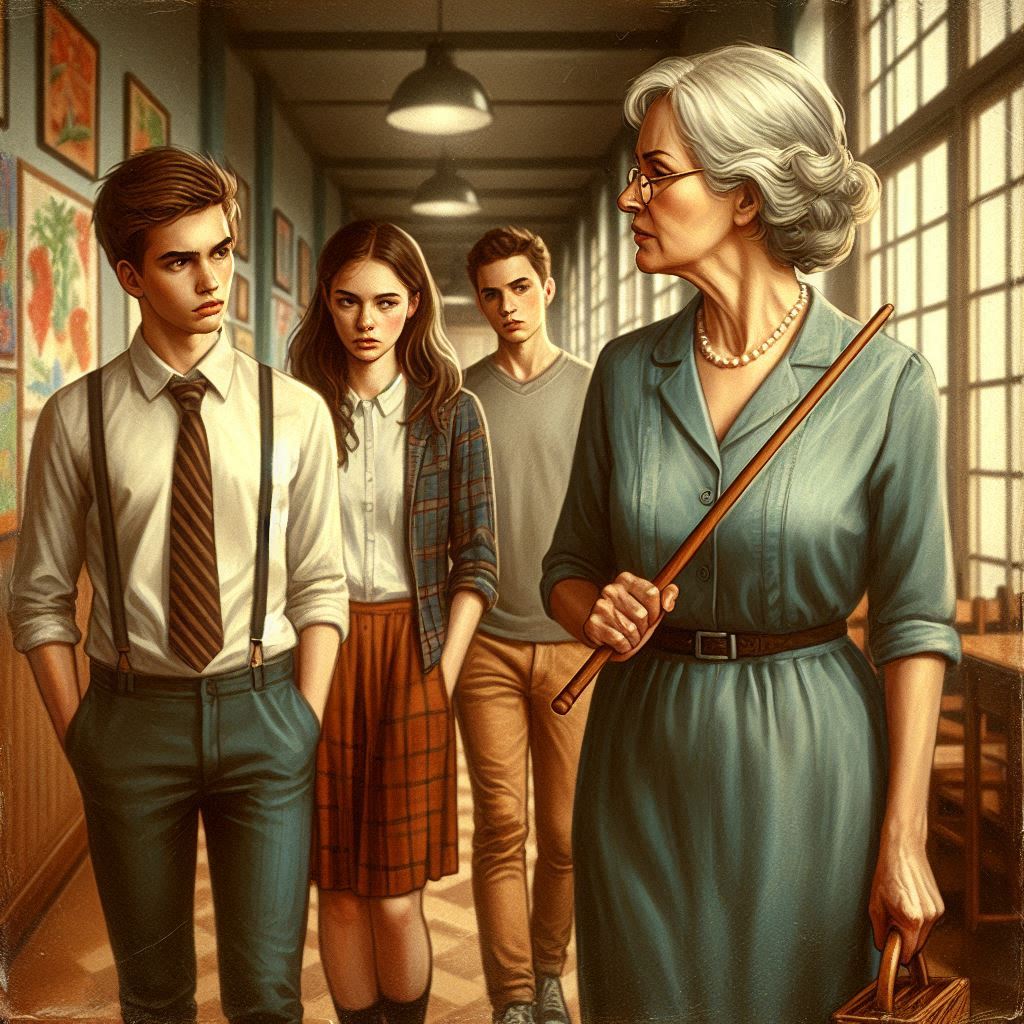 Caught on school corridor during recess