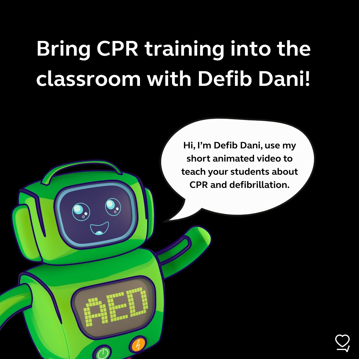 Our animated guide, Defib Dani, is here to help teachers empower every student with lifesaving skills! Available in English, Welsh, and Urdu.  

Meet Defib Dani here: resus.org.uk/public-resourc…