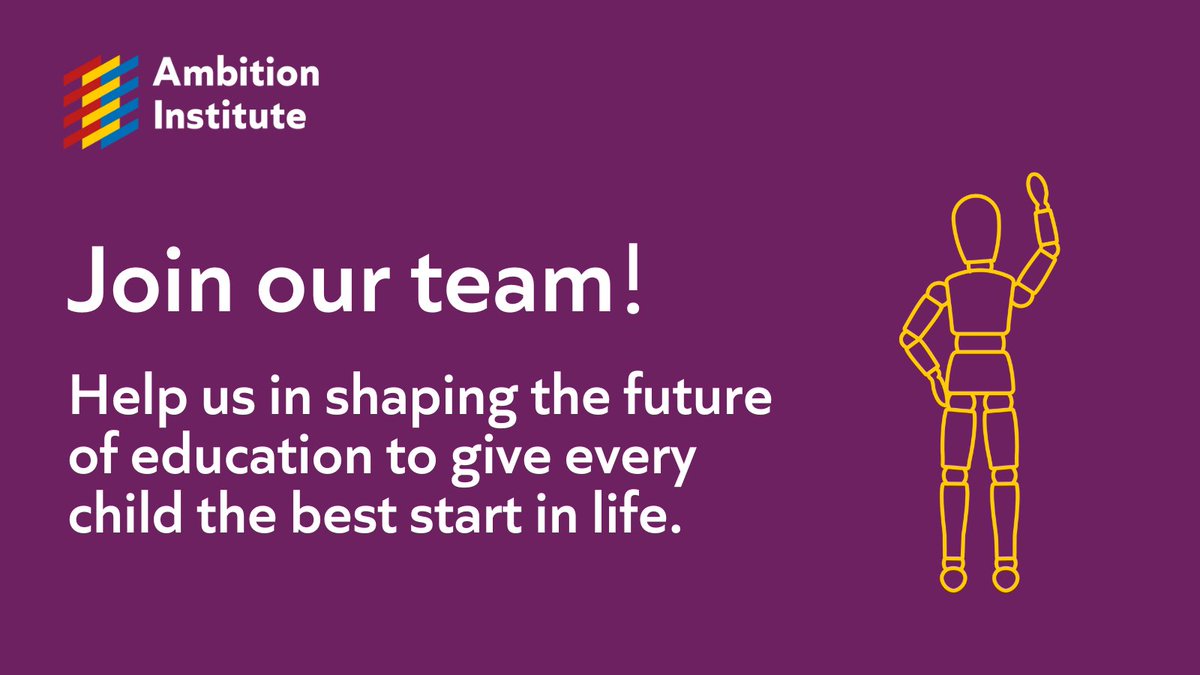 Ambition_Inst's tweet image. 📣 We're hiring! 📣
Could you help us shape the future of education? Discover our current vacancies:
📋 Facilitation and Planning Officer
📚 Director, Programmes (Early Career Training)
Find out more and start your application online today 👉 ambition.pinpointhq.com/#js-careers-jo…