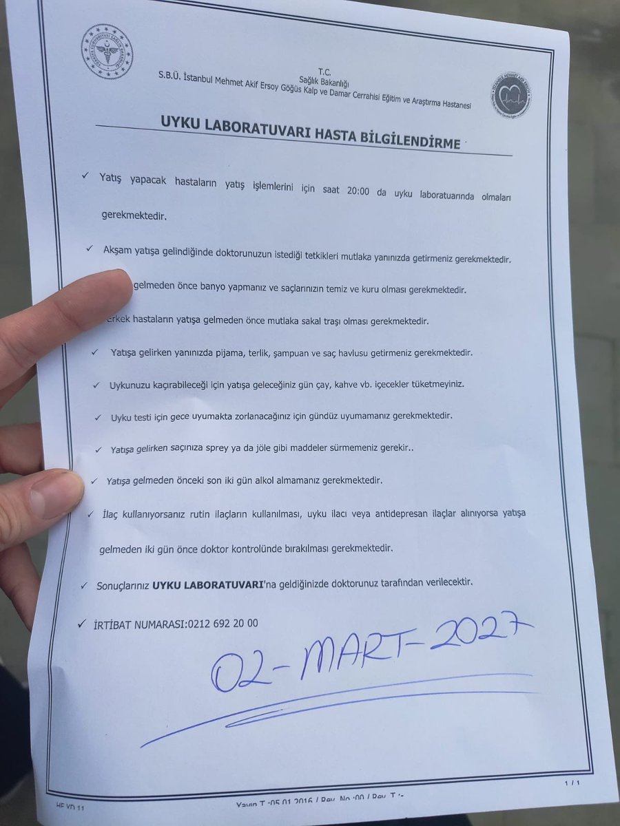 Bir hastanede vatandaşa 2027 tarihine randevu verildi.