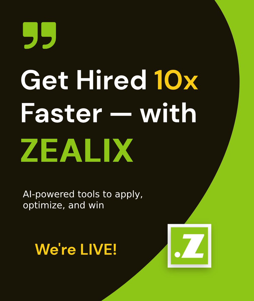 ZealixHQ's tweet photo. 🚀 We’re LIVE! 

Smart Application Kits
⚡️Tailored resume + cover letter
⚡️Skill gap analysis
⚡️Follow-up email written for you
⚡️All exportable in .docx
⚡️Application history and job tracking https://t.co/APYvAnKr0a