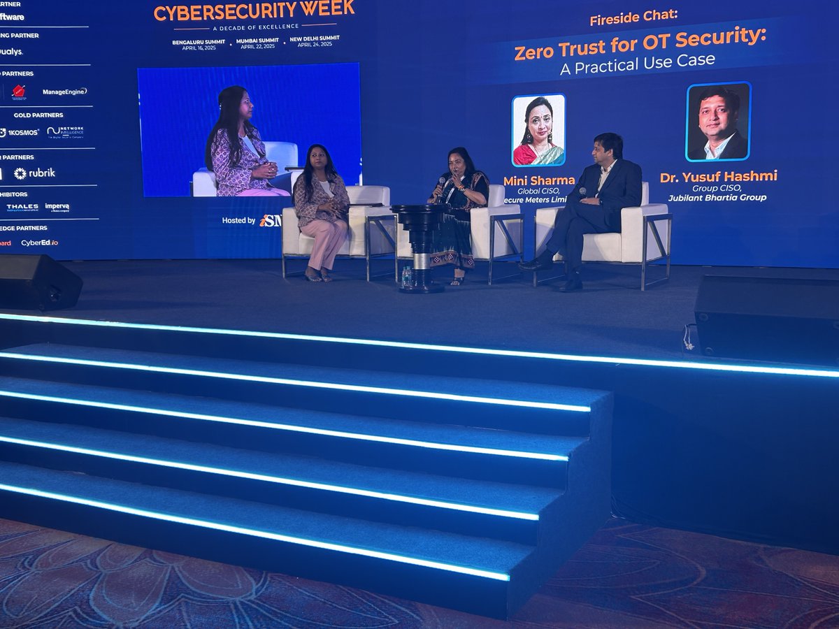 Zero-trust security offers a robust approach to secure OT environments. 🔰

Mini Sharma and Dr. Yusuf Hashmi of Jubilant Bhartia Group break down Zero Trust in the context of industrial systems, IoT-enabled OT, and SCADA.

#ISMGSummits #CybersecurityWeek2025 #DelhiSummit2025
