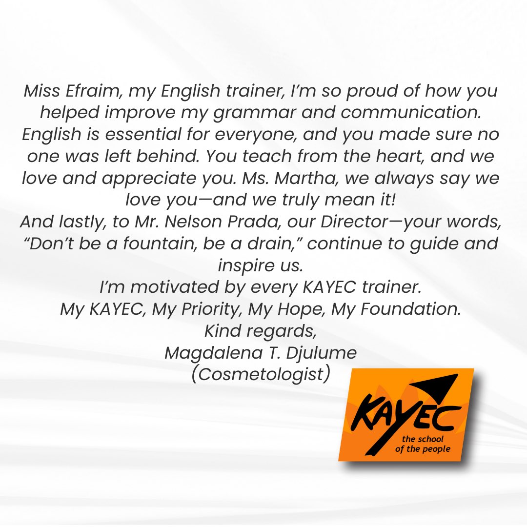 kayectrust's tweet image. #KAYEC30Years
#KAYECJourney
#YouthEmpowerment
#TRCLeadership
#FaithBasedTraining
#LifeChangingExperience
#InspiredByKAYEC
#KAYECFamily
#DisciplineMatters
#BuildingTomorrow
#PracticalSkills
#HopeForTheFuture
#KAYECImpact
#VocationalTraining
#MyKAYECMyHope