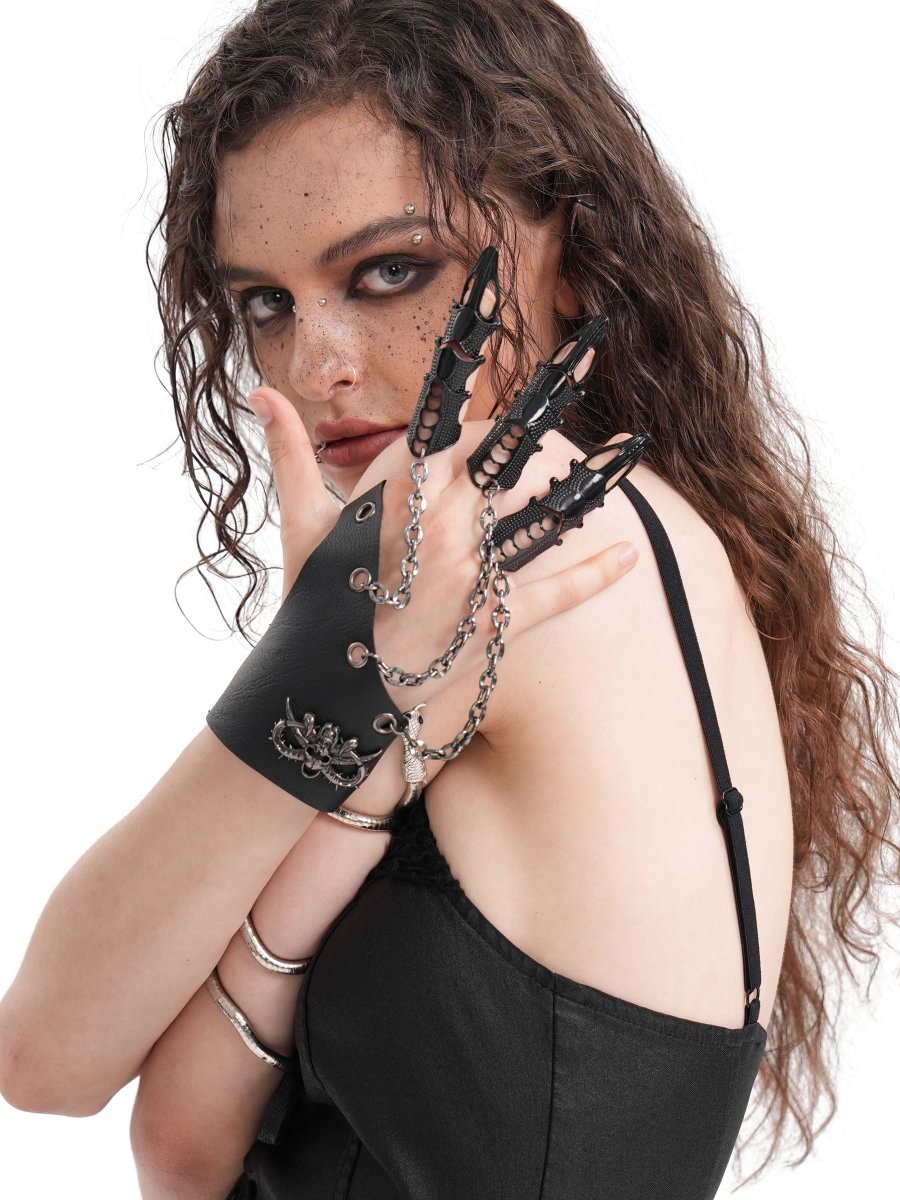 Rivithead's tweet photo. Dare to stand out with the Devil’s Claw! This gothic leather and chain claw glove is the ultimate dark statement piece. ‍🖤

https://t.co/0Jp2x7KYy8

#Rivithead #GothicStyle #ClawedUp #gothic https://t.co/e04uwEgW66