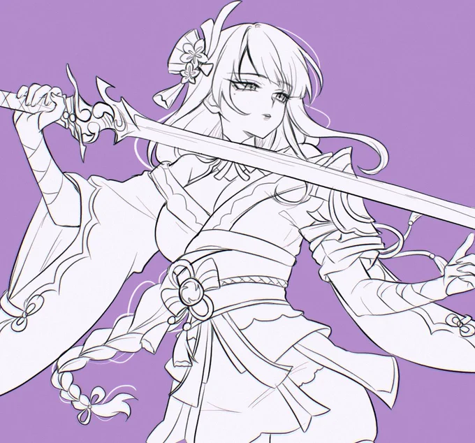 Raiden shogun sketch i did a while ago