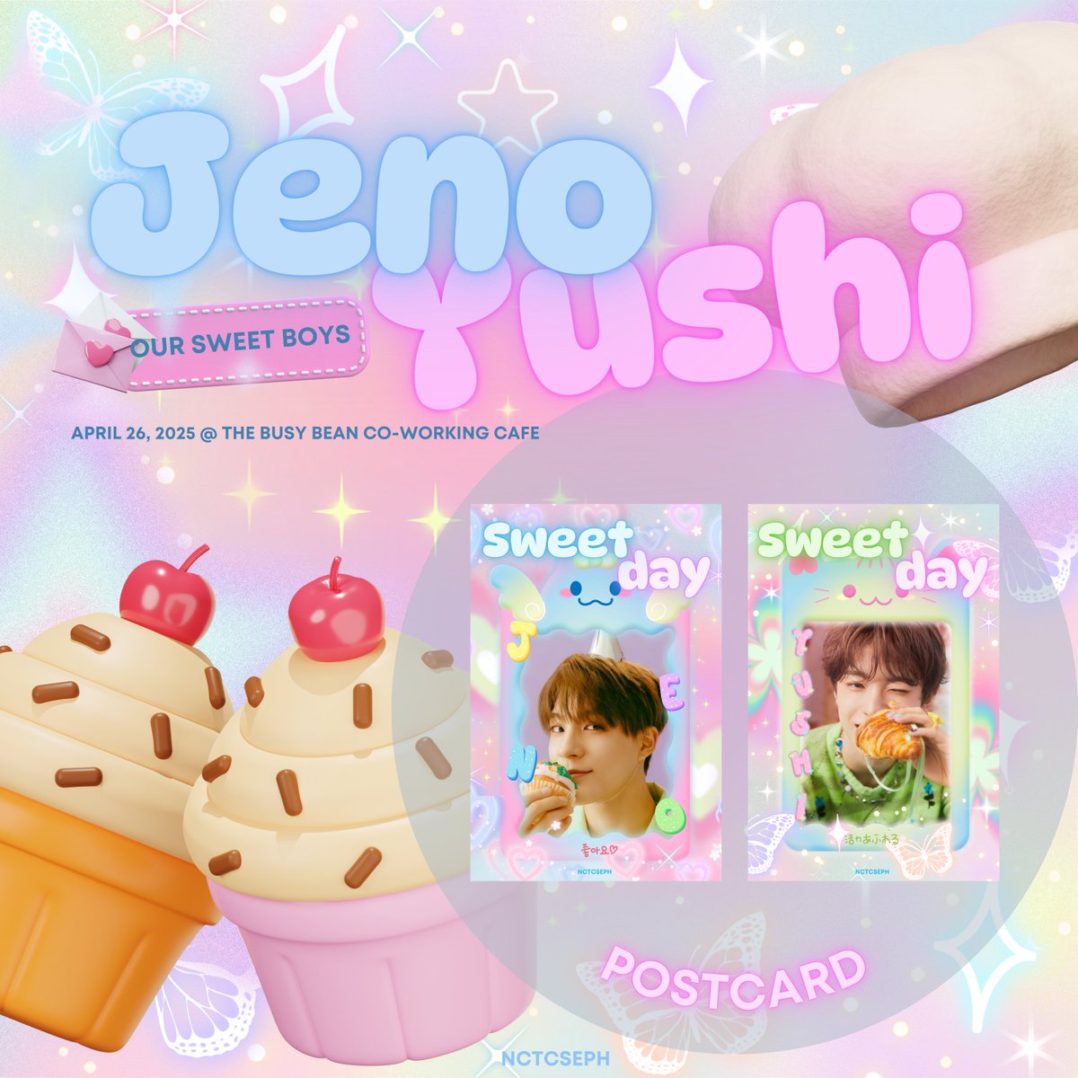 nctcseph's tweet photo. JENO YUSHI: Our Sweet Boys

A Birthday Cupsleeve Event for Jeno and Yushi

🗓️ April 26, 2025

Preview #4 Postcard

#NCTCupsleeveEventsinCavite #NCT #NCTDream #NCTWish #JENO #YUSHI https://t.co/meEaTxsxY5