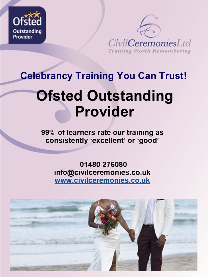 Thinking of training to become a celebrant? Look no further...

civilceremonies.co.uk/training-feedb…

#ceremony #celebrant #celebranttraining #renewalofvows #namingceremony #weddingcelebration #commitmentceremony #advancedlearnerloan #ofstedoutstanding #civilceremonies