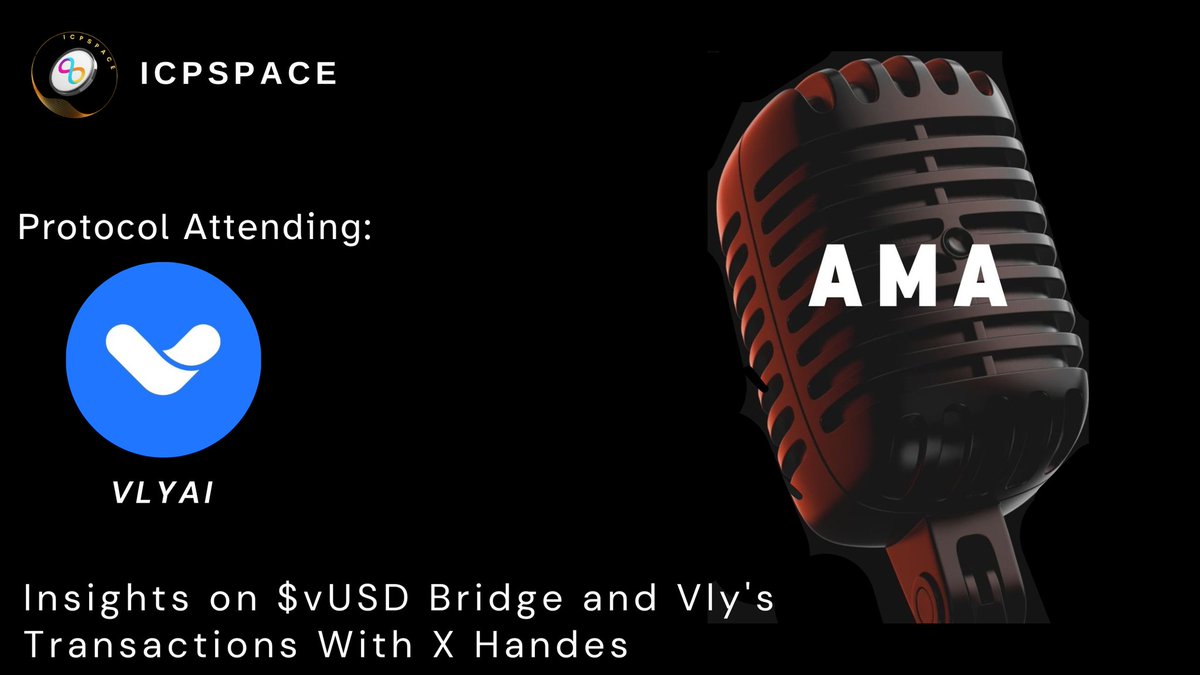 waxmedia_'s tweet photo. 💫 Join us for an exciting #xspace #AMA with @vlyai 😎
🗓️Tues, 29th April, 12pm WAT⌚
🎁Reward:
🎉$1000 $LIKE Token For (10 Random Retweeters)🥰
🎉 $vUSD for Live #AMA Audience
Task:
,✨Follow @vlyai & @Icpspace + 🔔 turned on
❤️ Like & RT, Tag Friends 💑
💬Comment Your Questions
🔗Set Reminder (Must Join)🔔
https://t.co/HNXNp366z8
#AMA #ICP $Cloud $ICP #XSpace_AMA #XSpace
