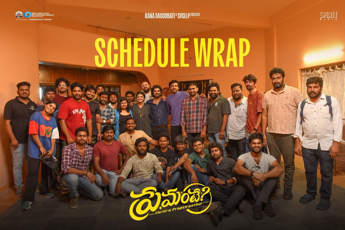 Spirit Media (@spiritmediain) on Twitter photo It’s a wrap for this thrilling schedule 🤩
From fun BTS moments to edge-of-the-seat drama on screen, #Premante? - Thrill-u Praptirasthu is one step closer to meeting you all 🔥
Love, laughs & a bit of chaos coming your way 🔜
<a href="/PriyadarshiPN/">Priyadarshi Pulikonda</a> <a href="/anandhiactress/">Anandhi (kayal)</a> @NavaneethFilm It’s a wrap for this thrilling schedule 🤩
From fun BTS moments to edge-of-the-seat drama on screen, #Premante? - Thrill-u Praptirasthu is one step closer to meeting you all 🔥
Love, laughs & a bit of chaos coming your way 🔜
<a href="/PriyadarshiPN/">Priyadarshi Pulikonda</a> <a href="/anandhiactress/">Anandhi (kayal)</a> @NavaneethFilm