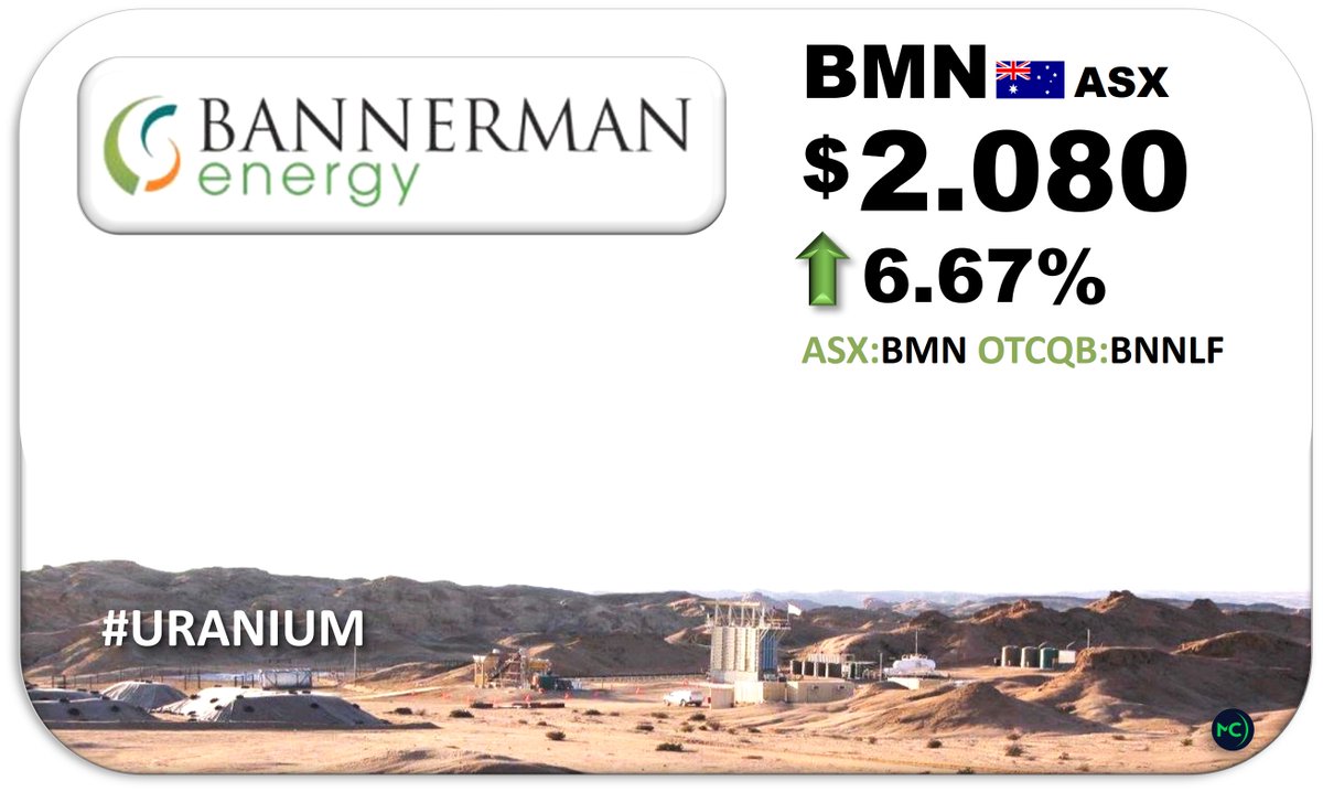 CreativeMurdock's tweet photo. $BMN #ASX 🇦🇺 $2.080⬆️6.67% ⚛️☢️
@brandon_munro @BannermanEnergy  | 🇺🇸 $BNNLF 

#EtangoUraniumProject #Erongo #Namibia #Uranium #U3O8 #mining #Nuclear #ESG #SPUT #UraniumBull 🇳🇦😎👍🎯 https://t.co/sGJiZhTaDf
