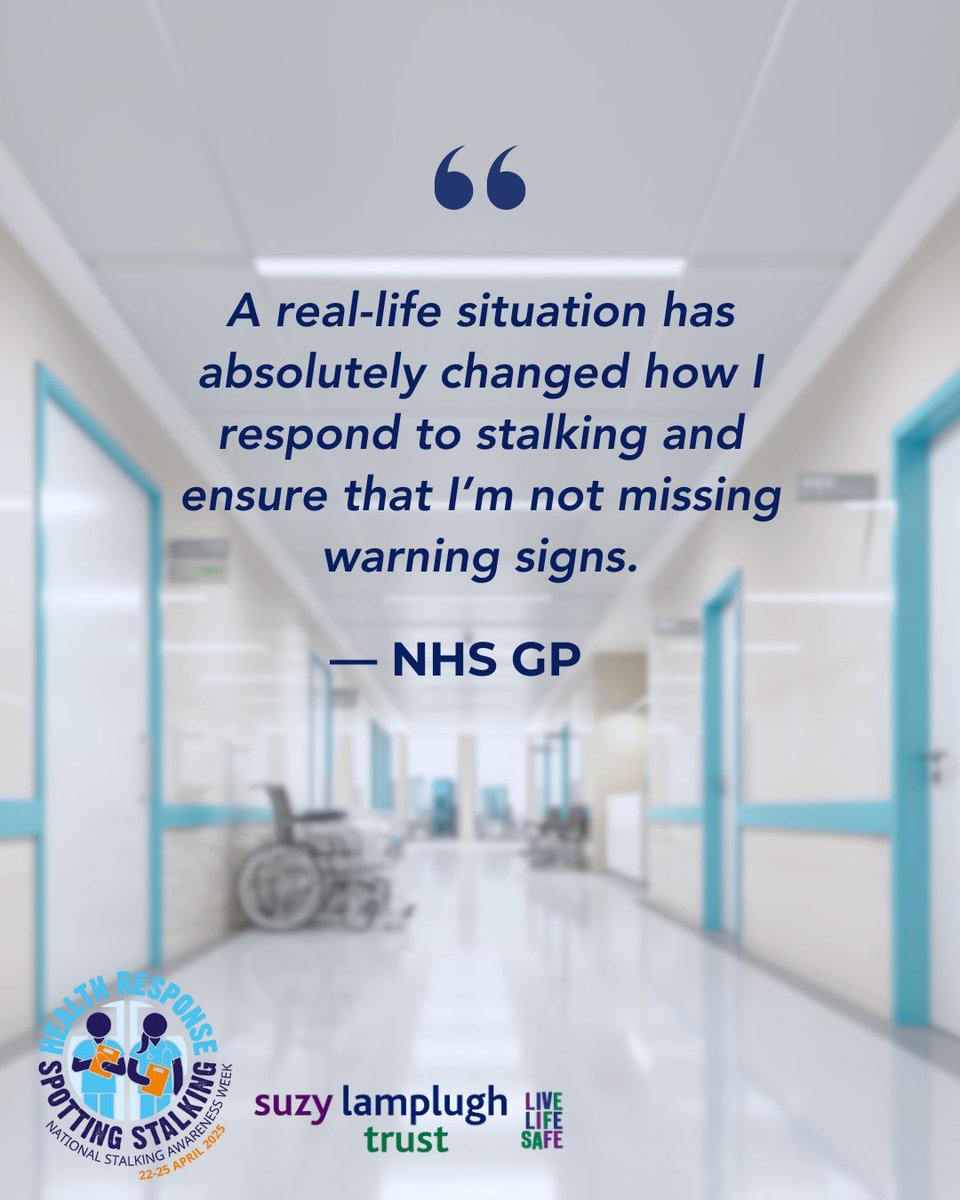 live_life_safe's tweet photo. Healthcare professionals can act as a first point of contact for stalking victims and play a vital part in referring them to specialist services. 

Head to 👉https://t.co/5I9Pct5FnW to learn more about National Stalking Awareness Week 2025. 

#SpottingStalking #NSAW2025 https://t.co/ka0L8z73VC