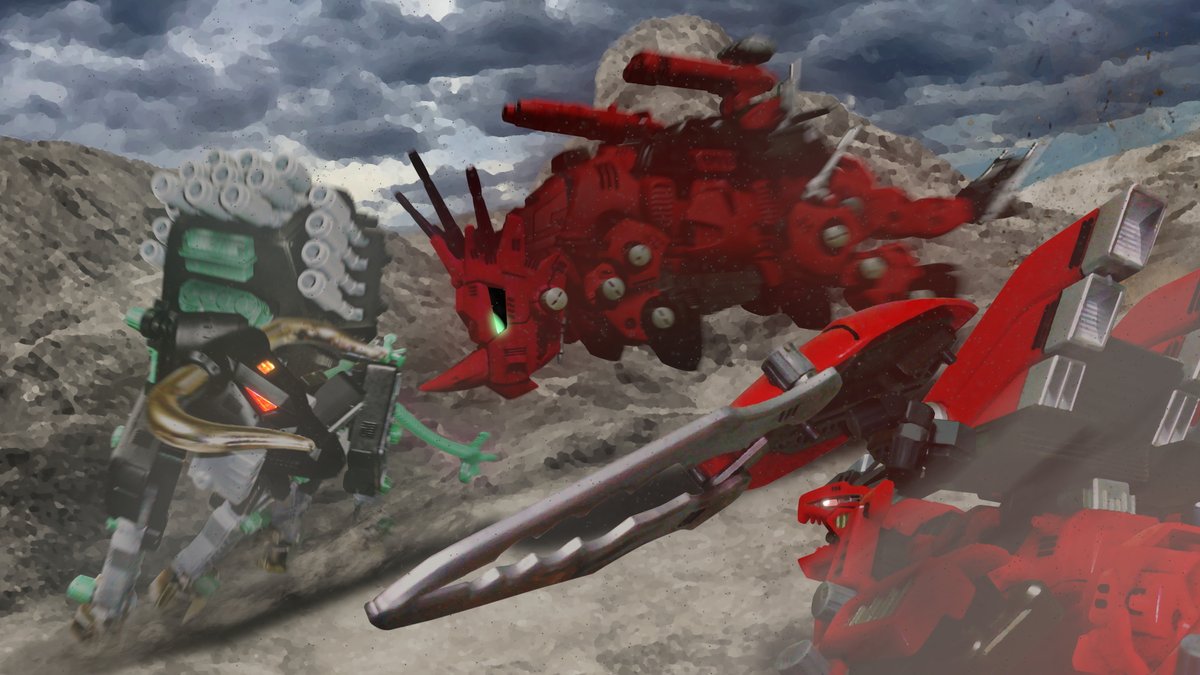 masouryu's tweet photo. 窮地に駆けつけたのは、もう一匹の赤い竜。
#レッドホーン
#redhorn
#ディバイソン
#dibison
#ジェノブレイカー
#genobreaker https://t.co/6stuTELLMQ