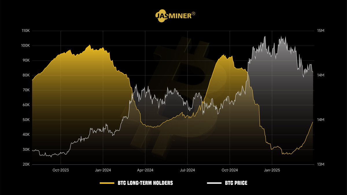 jasminer_com's tweet image. 🧐BTC Long-Term Holders Resumed Accumulation in Q1

🔸The U.S. is creating a strategic BTC and crypto reserve.

🔸Institutional and government BTC holdings are rising.

📊Source: Glassnode (as of March 31, 2025)

#Bitcoin #CryptoReserve #CryptoNews #Glassnode #LongTermHolders