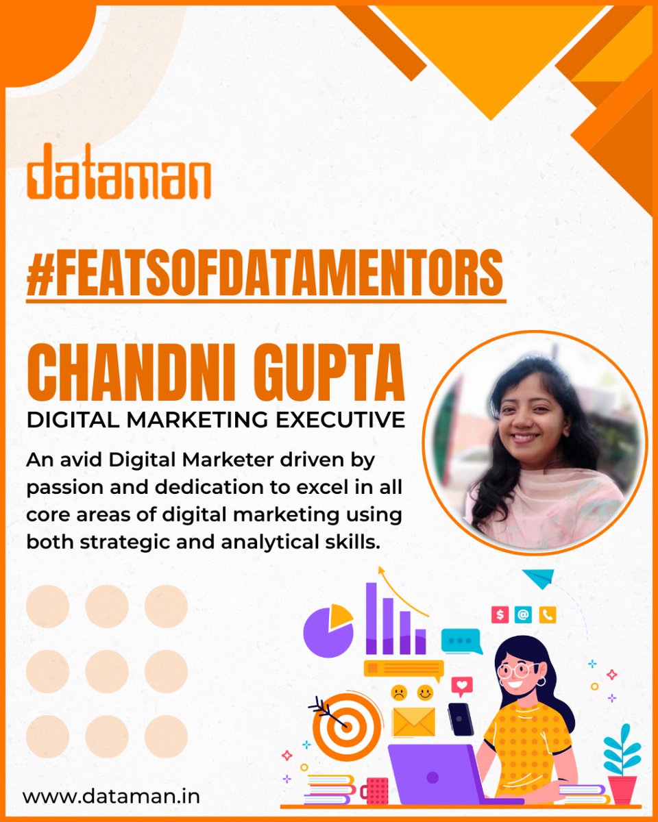 Datamanknp's tweet image. #Dataman expresses its gratitude to Ms. Chandni Gupta for her commendable efforts made for growth of the company. She has a deep understanding of social media marketing and has refined lead conversion techniques delivering expected outcomes on time. 

You are a true Datamentor.