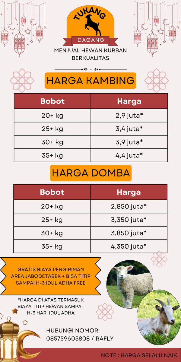 raflyadris's tweet photo. Ges, yg mau beli hewan qurban kambing/domba dari skrg bisa nih. Free ongkir dan perawatan. Ayo dibeli-dibeli murah gas
#zonauang #qurban #domba #kambing #timnas #bu #butuhuang https://t.co/od32HkZqHm