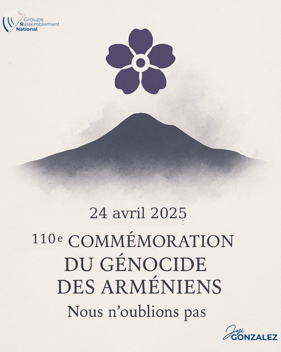 GonzalezJoseRN's tweet image. 🕯 24 avril – 110 ans après, nous honorons la mémoire des 1,5 million de victimes du génocide arménien.

Le devoir de mémoire n’est pas négociable. Face à l’oubli ou au déni : nous n’oublions pas.

🇦🇲 Solidarité avec le peuple arménien.