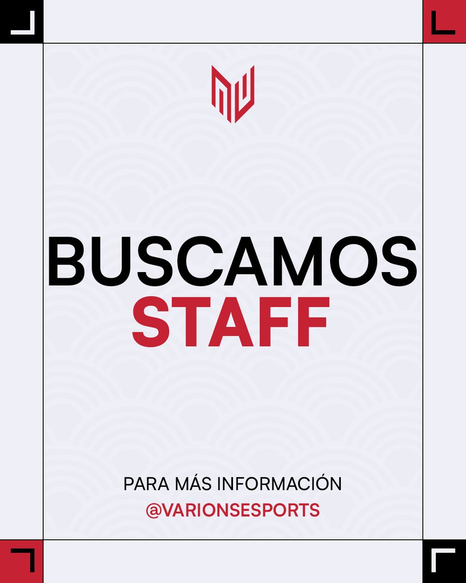 Varions Esports (@varionsesports) on Twitter photo ๐ข ๐๐๐๐๐๐๐๐ ๐๐ ๐๐๐๐
๐
๐งEn el equipo tenemos vacantes de staff listas para ti.
๐ฅท๐ป Director Deportivo #Valorant
๐ฅท๐ป Casters #LeagueOfLegends & #RocketLeague
๐ฅท๐ป Realizador
๐ฉ Si estas interesad@ o quieres pedir informaciรณn al MD
#GoVRNโฅ๏ธ ๐ข ๐๐๐๐๐๐๐๐ ๐๐ ๐๐๐๐
๐
๐งEn el equipo tenemos vacantes de staff listas para ti.
๐ฅท๐ป Director Deportivo #Valorant
๐ฅท๐ป Casters #LeagueOfLegends & #RocketLeague
๐ฅท๐ป Realizador
๐ฉ Si estas interesad@ o quieres pedir informaciรณn al MD
#GoVRNโฅ๏ธ