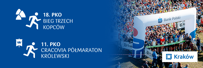 Niekwestionowany lider polskiego sektora bankowego, PKO Bank Polski został Sponsorem Tytularnym tegorocznych krakowskich wydarzeń biegowych – 18. Biegu Trzech Kopców i 11. Cracovia Półmaratonu Królewskiego – wchodzących w skład Królewskiej Triady Biegowej.