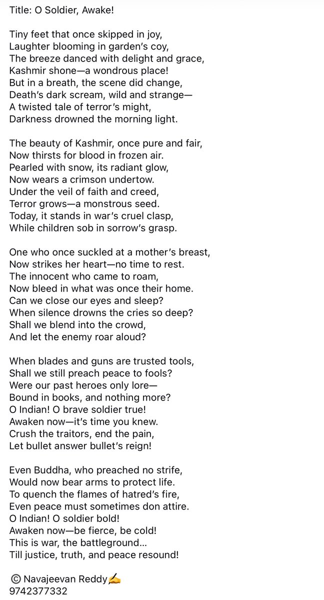 Navajeevan_G1's tweet photo. #PahalgamTerroristAttack #poetry #Pahalgham #TerroristAttack #CondemnTerrorism #CondemnPahalgamAttack https://t.co/3a7l5NsbpG