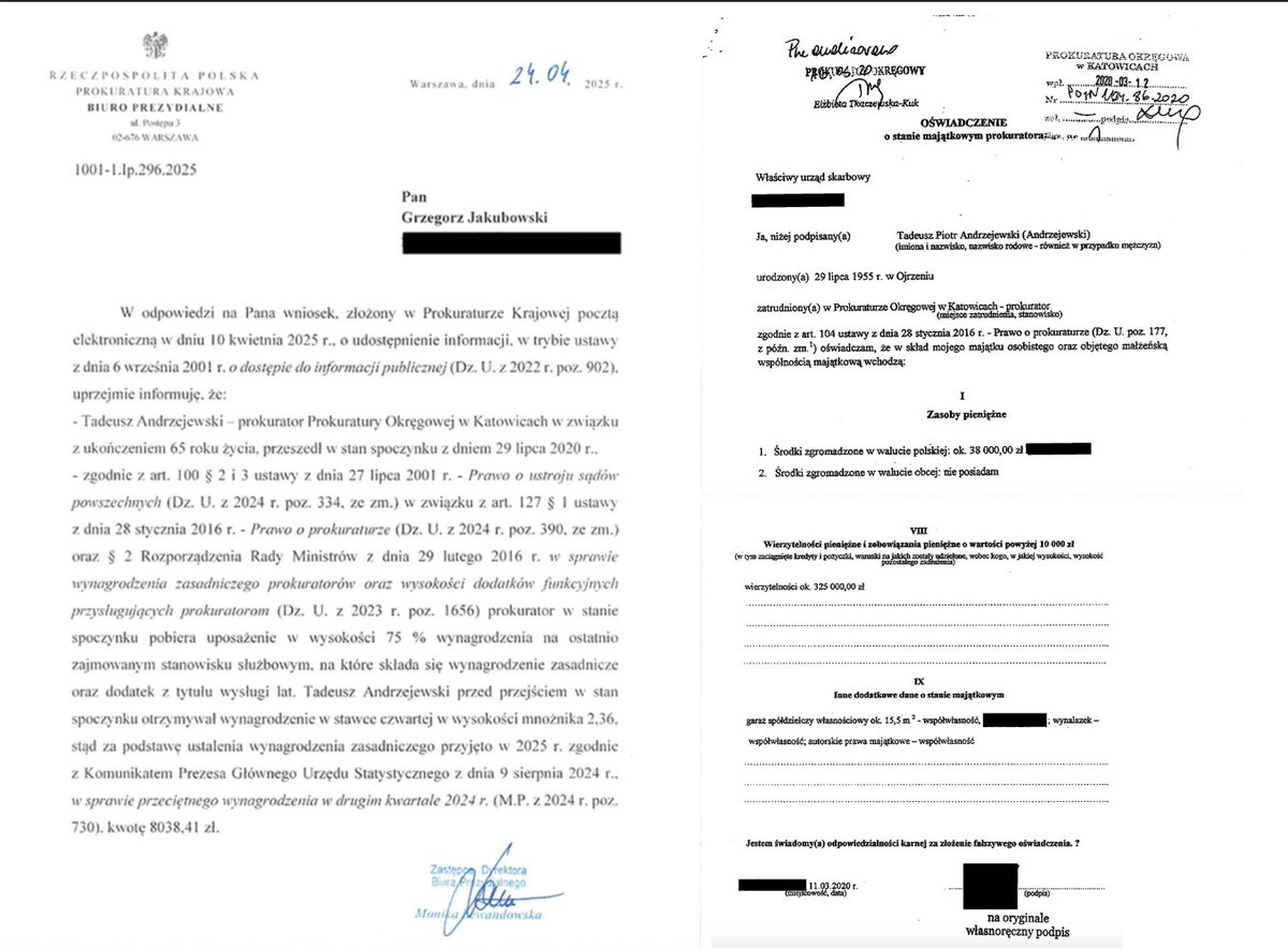Grzegorz Jakubowski (@gpjakubowski) on Twitter photo Dojenie <a href="/PK_GOV_PL/">Prokuratura</a> i tajemnice oświadczeń majątkowych – za co powinni odpowiedzieć <a href="/ZiobroPL/">Zbigniew Ziobro | SP</a> i Bogdan Święczkowski
Radca prawny Tadeusz Andrzejewski w wieku 61 lat został prokuratorem.
Wnioskował o to Bogdan Święczkowski – dziś szef neo-TK.
O sprawie pisał red. Marcin Dojenie <a href="/PK_GOV_PL/">Prokuratura</a> i tajemnice oświadczeń majątkowych – za co powinni odpowiedzieć <a href="/ZiobroPL/">Zbigniew Ziobro | SP</a> i Bogdan Święczkowski
Radca prawny Tadeusz Andrzejewski w wieku 61 lat został prokuratorem.
Wnioskował o to Bogdan Święczkowski – dziś szef neo-TK.
O sprawie pisał red. Marcin