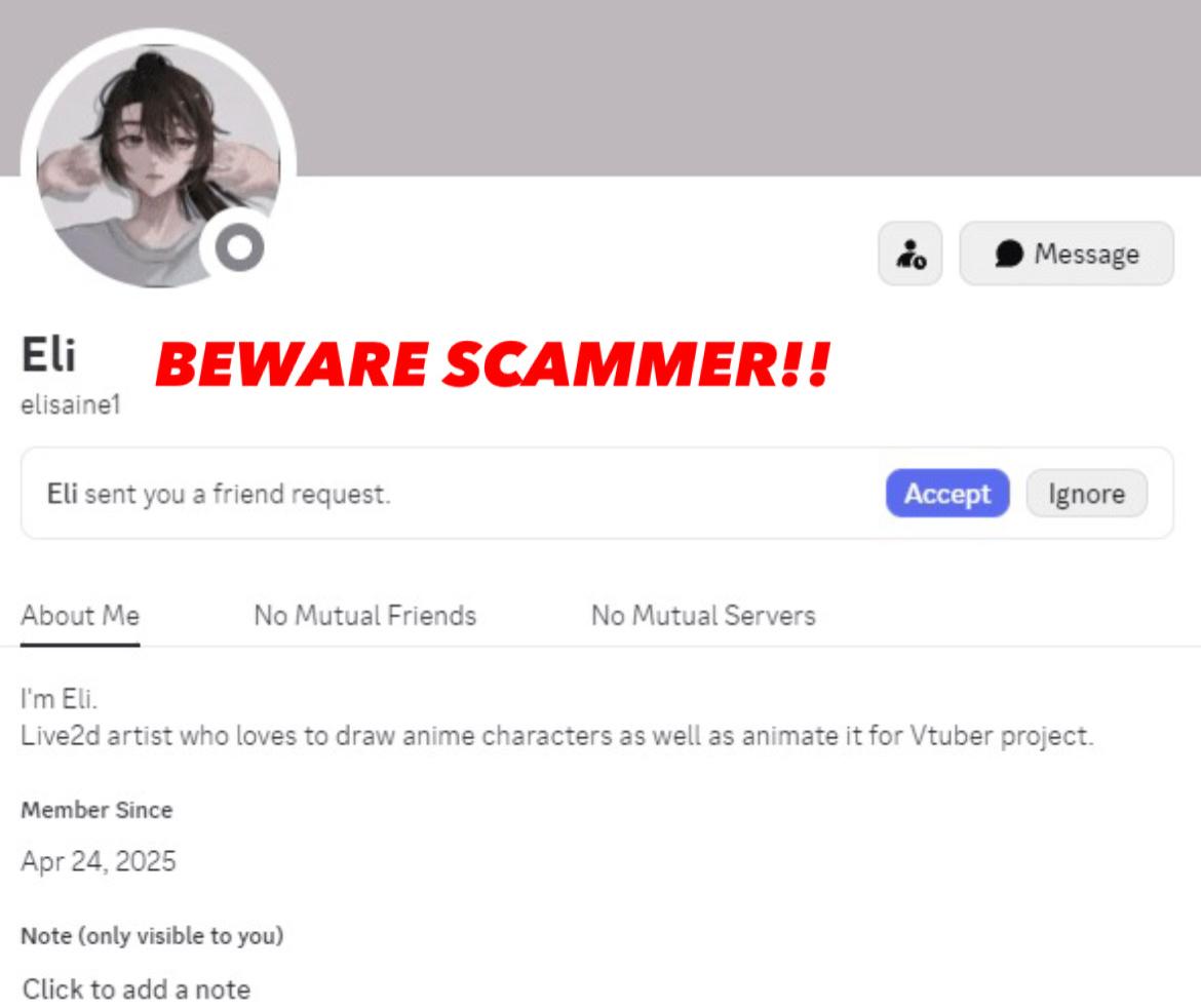 soleil__l's tweet image. ‼⚠ATTENTION⚠‼
Please be aware of this scam account! I just got notified that there is someone who's trying to impersonate me on discord. I will never contact anyone / past clients for personal matters (such as asking for gifts or money) and if it is unrelated to commission…