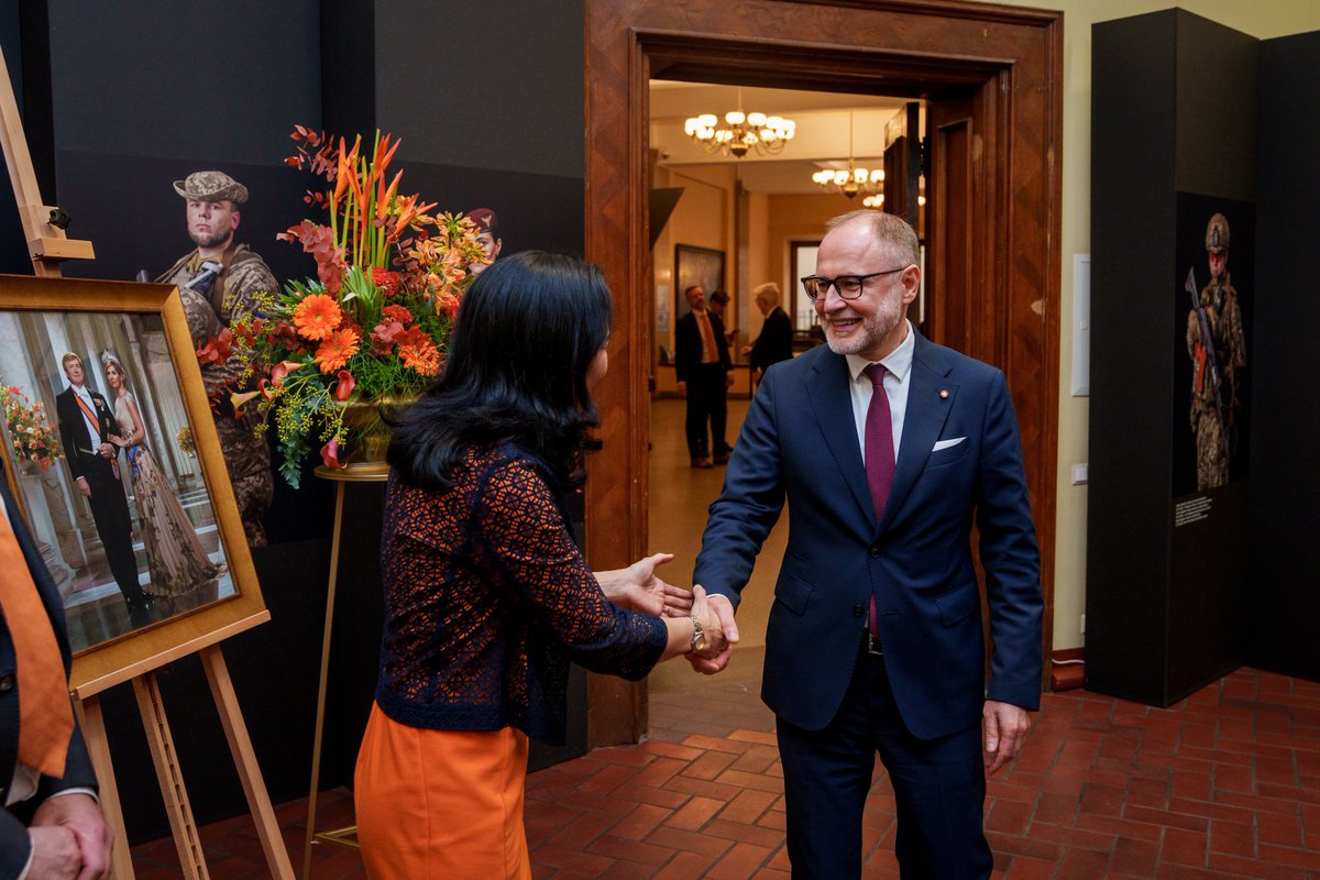 NLinLatvia's tweet photo. Happy #Koningsdag from Riga!
Our Ambassador Claudia Pieterse hosted a King’s Day reception in honour of the upcoming 58th birthday of his Majesty the King!
This year, as the Netherlands is hosting the NATO summit in June, we celebrated it in the Latvian Museum of War. https://t.co/JKIECf1JP0