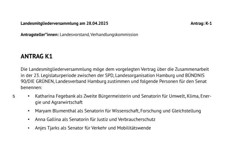 Und das hier ist wohl die vom <a href="/abendblatt/">Hamburger Abendblatt</a> schon vermutete #Grüne Personalrochade ... #Koalitionsvertrag #Hamburg